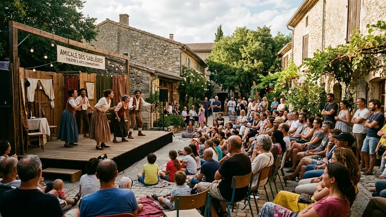 Espace culturel de l'Amicale des Sablières et représentations artistiques partagées à Vendres