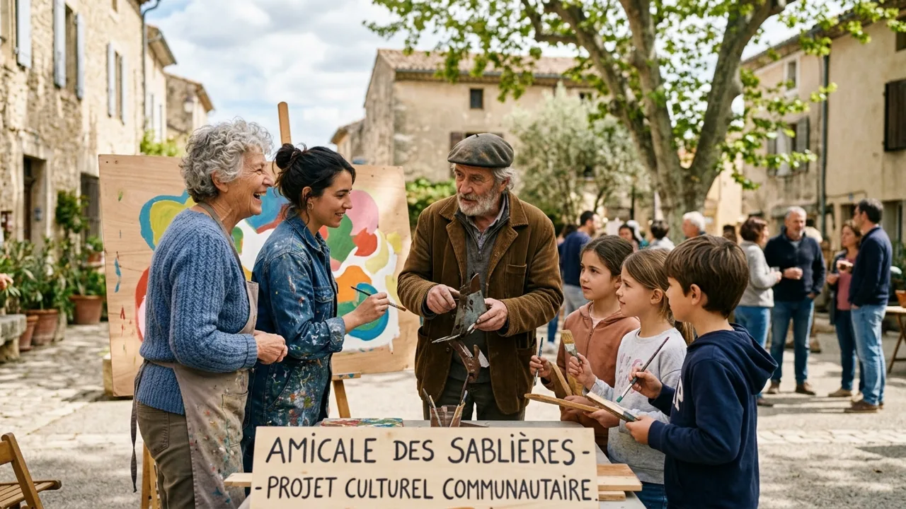 Atelier théâtral et action de terrain collective menée par l'Amicale des Sablières